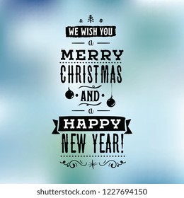 Merry Christmas. Typography. Vector logo, text design. Greeting card.