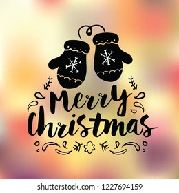 Merry Christmas. Typography. Vector logo, text design. Greeting card.