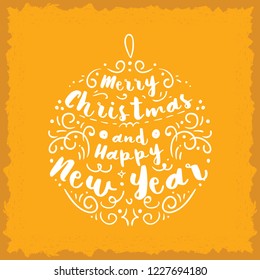 Merry Christmas. Typography. Vector logo, text design. Greeting card.