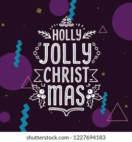 Merry Christmas. Typography. Vector logo, text design. Greeting card.