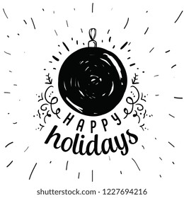 Merry Christmas. Typography. Vector logo, text design. Greeting card.