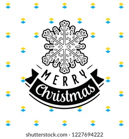Merry Christmas. Typography. Vector logo, text design. Greeting card.