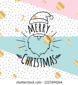 Merry Christmas. Typography. Vector logo, text design. Greeting card.