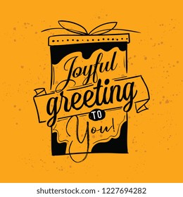 Merry Christmas. Typography. Vector logo, text design. Greeting card.