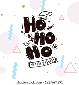 Merry Christmas. Typography. Vector logo, text design. Greeting card.