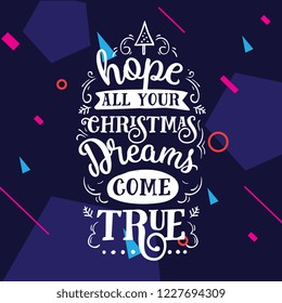 Merry Christmas. Typography. Vector logo, text design. Greeting card.