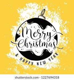 Merry Christmas. Typography. Vector logo, text design. Greeting card.