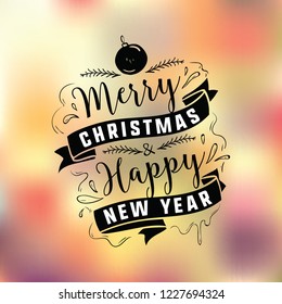 Merry Christmas. Typography. Vector logo, text design. Greeting card.