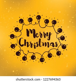 Merry Christmas. Typography. Vector logo, text design. Greeting card.