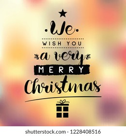 Merry Christmas. Typography. Vector logo, text design. Greeting card.