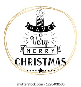 Merry Christmas. Typography. Vector logo, text design. Greeting card.