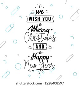 Merry Christmas. Typography. Vector logo, text design. Greeting card.