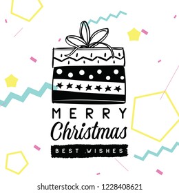 Merry Christmas. Typography. Vector logo, text design. Greeting card.