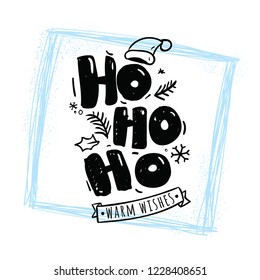 Merry Christmas. Typography. Vector logo, text design. Greeting card.