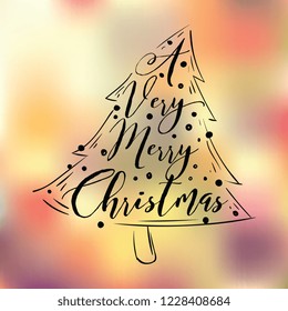 Merry Christmas. Typography. Vector logo, text design. Greeting card.
