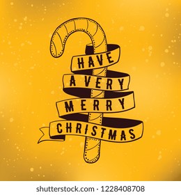 Merry Christmas. Typography. Vector logo, text design. Greeting card.