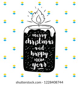 Merry Christmas. Typography. Vector logo, text design. Greeting card.