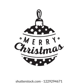 Merry Christmas. Typography. Vector logo, text design. Greeting card.