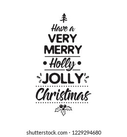 Merry Christmas. Typography. Vector logo, text design. Greeting card.