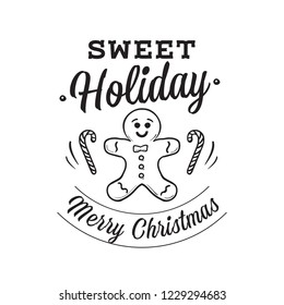 Merry Christmas. Typography. Vector logo, text design. Greeting card.