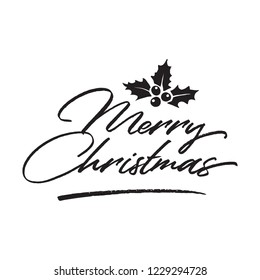 Merry Christmas. Typography. Vector logo, text design. Greeting card.