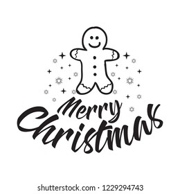 Merry Christmas. Typography. Vector logo, text design. Greeting card.