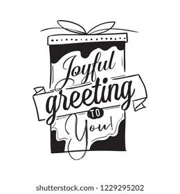 Merry Christmas. Typography. Vector logo, text design. Greeting card.