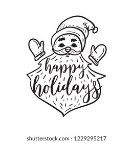 Merry Christmas. Typography. Vector logo, text design. Greeting card.