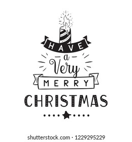 Merry Christmas. Typography. Vector logo, text design. Greeting card.