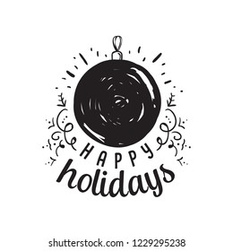 Merry Christmas. Typography. Vector logo, text design. Greeting card.