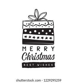 Merry Christmas. Typography. Vector logo, text design. Greeting card.