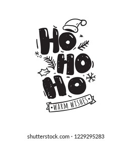 Merry Christmas. Typography. Vector logo, text design. Greeting card.
