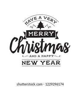 Merry Christmas. Typography. Vector logo, text design. Greeting card.