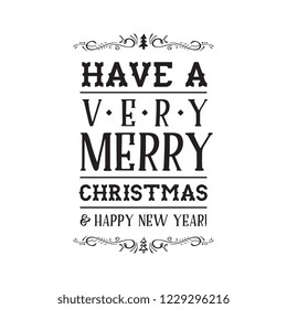 Merry Christmas. Typography. Vector logo, text design. Greeting card.