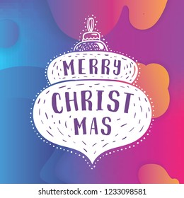 Merry Christmas. Typography. Vector logo, text design. Greeting card.
