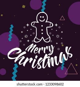 Merry Christmas. Typography. Vector logo, text design. Greeting card.