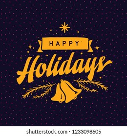 Merry Christmas. Typography. Vector logo, text design. Greeting card.