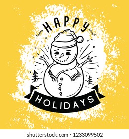 Merry Christmas. Typography. Vector logo, text design. Greeting card.