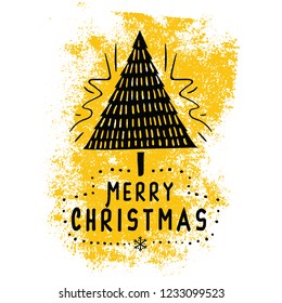 Merry Christmas. Typography. Vector logo, text design. Greeting card.