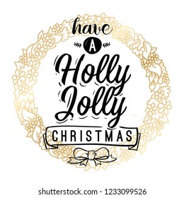 Merry Christmas. Typography. Vector logo, text design. Greeting card.
