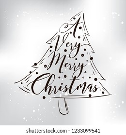 Merry Christmas. Typography. Vector logo, text design. Greeting card.