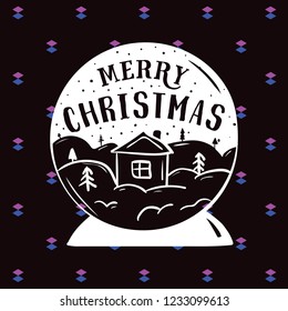 Merry Christmas. Typography. Vector logo, text design. Greeting card.