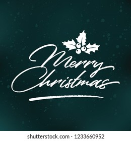 Merry Christmas. Typography. Vector logo, text design. Greeting card.