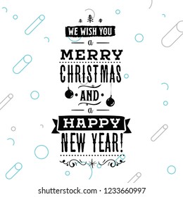 Merry Christmas. Typography. Vector logo, text design. Greeting card.