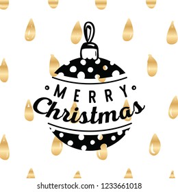 Merry Christmas. Typography. Vector logo, text design. Greeting card.