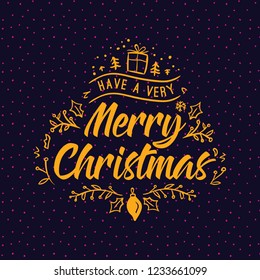 Merry Christmas. Typography. Vector logo, text design. Greeting card.