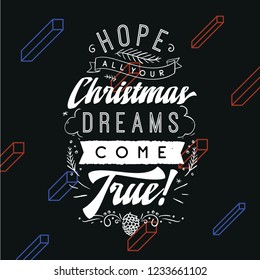 Merry Christmas. Typography. Vector logo, text design. Greeting card.