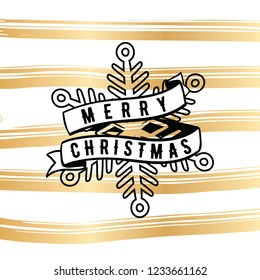 Merry Christmas. Typography. Vector logo, text design. Greeting card.