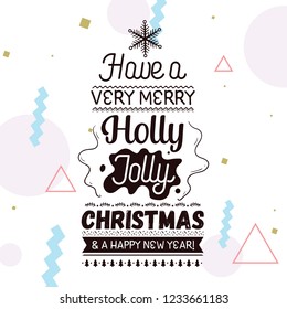 Merry Christmas. Typography. Vector logo, text design. Greeting card.