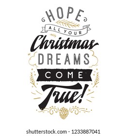 Merry Christmas. Typography. Vector logo, text design. Greeting card.